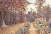 Ernest Arthur Rowe The Gardens at Campsea Ashe.Watercolur (mk46) oil painting artist